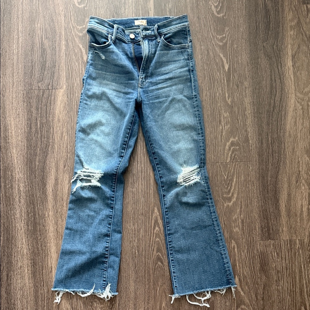 Mother hustler Distressed Blue Jeans